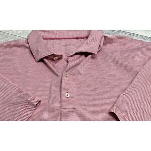 Johnnie-O Lyndonn Performance Polo Striped Golf Shirt‎ Mens XL White Red